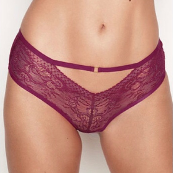 Victoria’s Secret Small Very Sexy Lace Cheeky Strap Panty with Gold Tone… - Picture 2 of 7